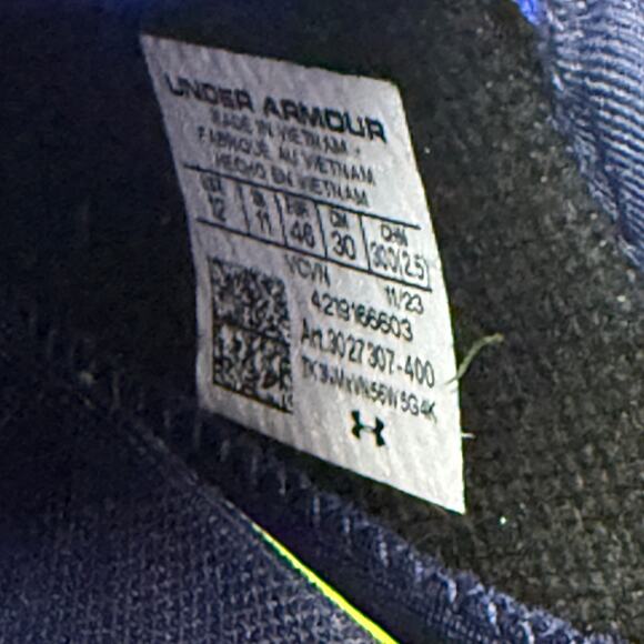Under Armour Blur 2 MC Men\'s Size 12 Football Cleats USA Blue Gold 3027307-400 main image 5